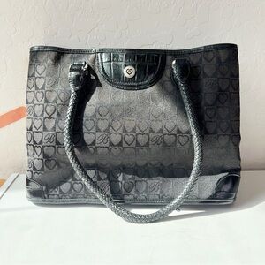 Brighton Black Canvas with Leather Detail Purse